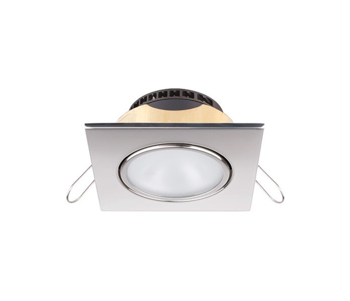 Quick Foco LED cuadrado orientable REGINA 4W 9-32V inox blanco cálido/rojo IP40