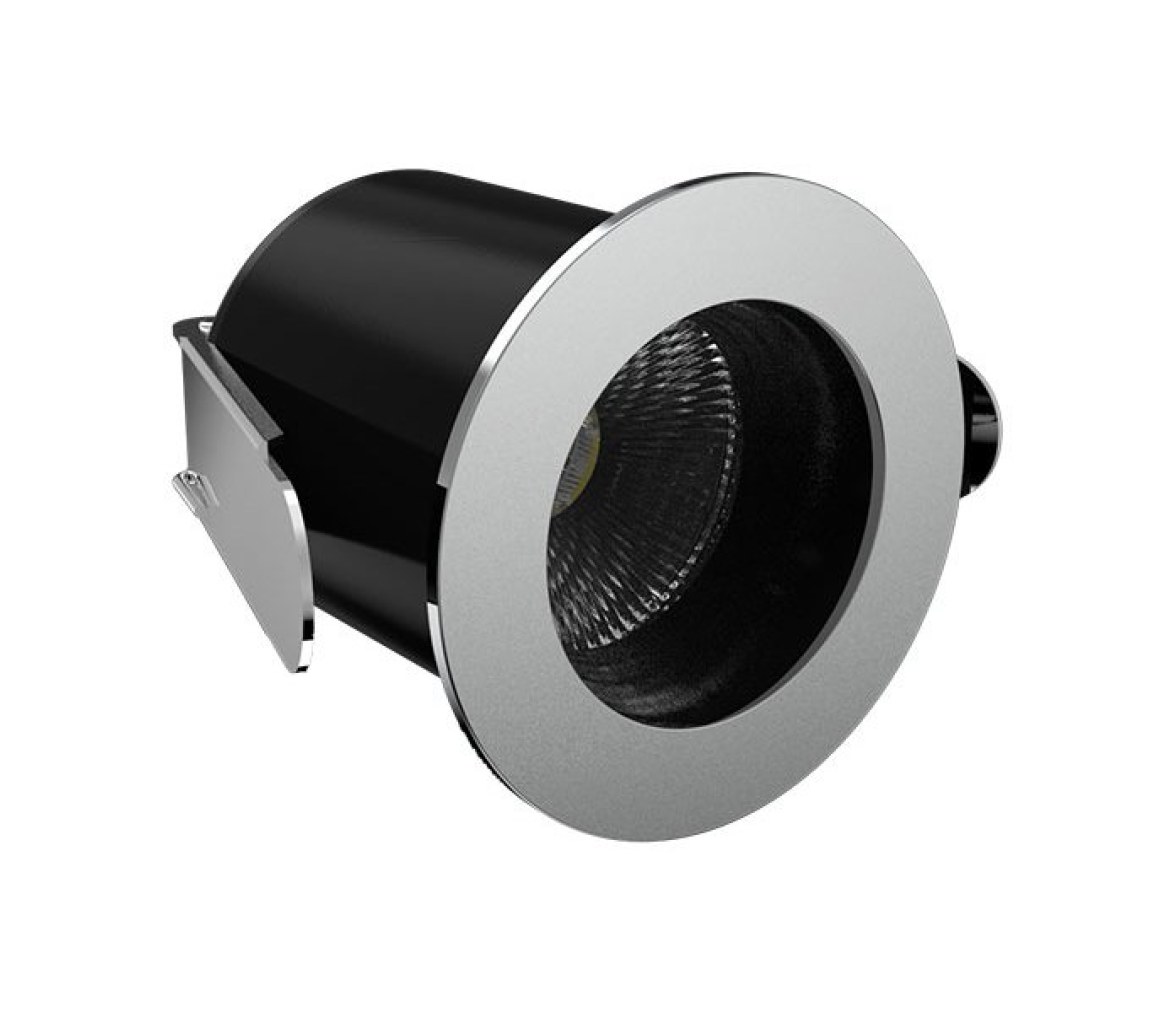 Quick Foco LED cuadrado PALLADIO R70 7W 20-30Vdc inox blanco cálido 25° IP66