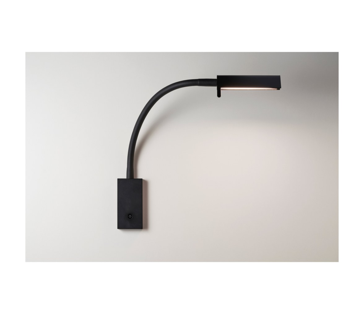 Quick Luz lectura Penelope DX Flex 1030V 2,5W cálida, negro, interruptor, IP40