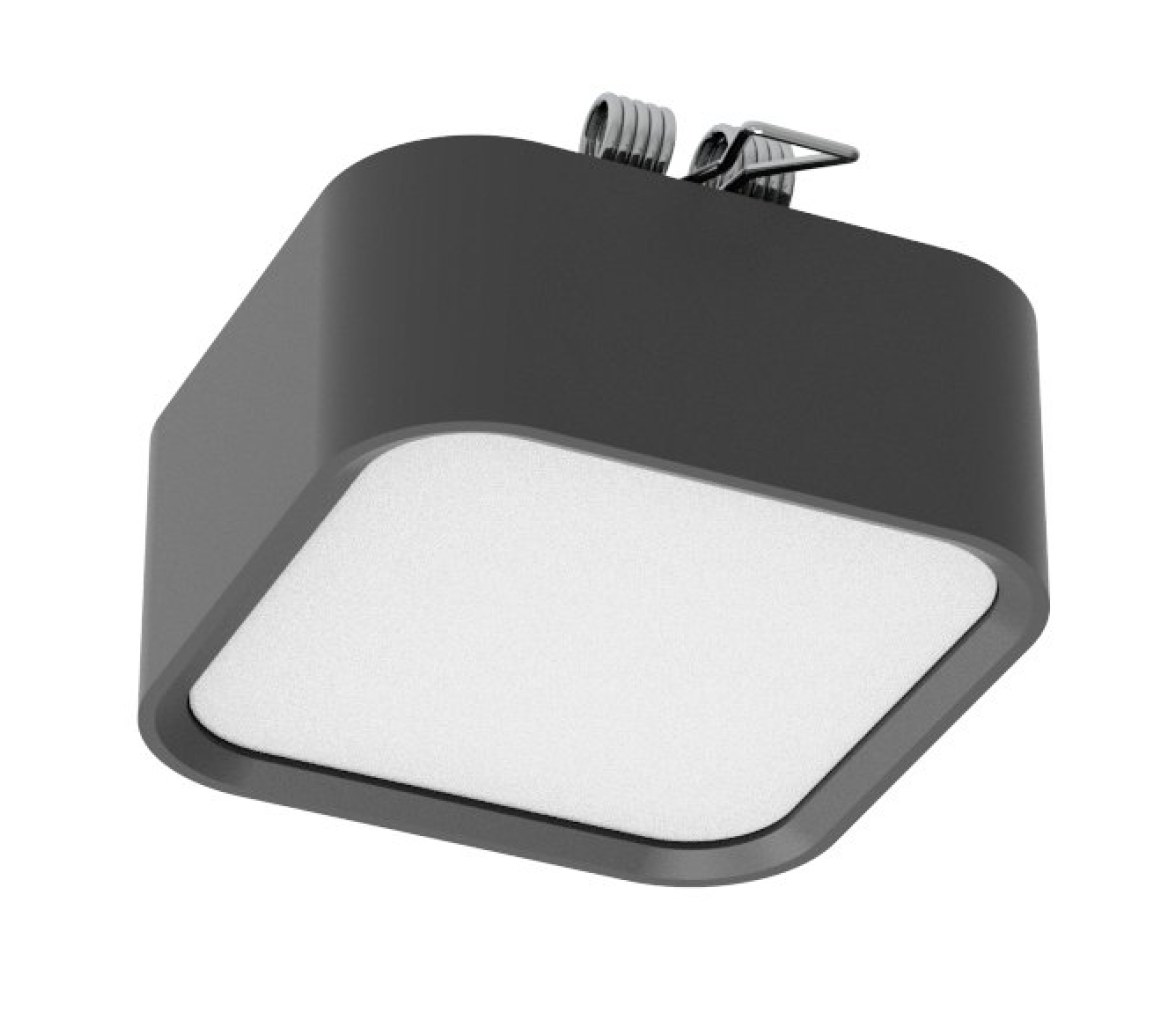 Quick Plafón LED cuadrado GEA LP 2,5W 10-30Vcc aluminio negro luz cálida IP40