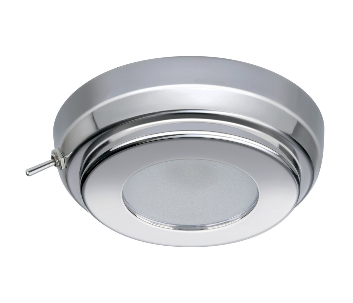 Quick Plafón LED redondo TIM CS 2W 10-30V inox blanco natural IP40 c/interruptor