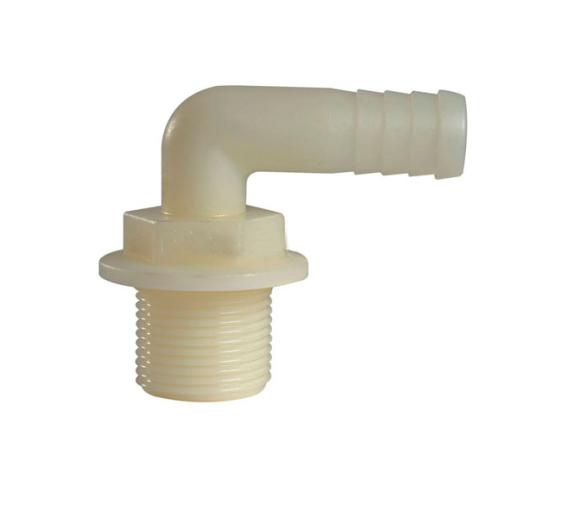 Racor Acodado Nylon Blanco