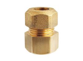 Racor de compresión de latón recto hembra