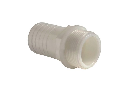 White Nylon Straight Hose Adaptor