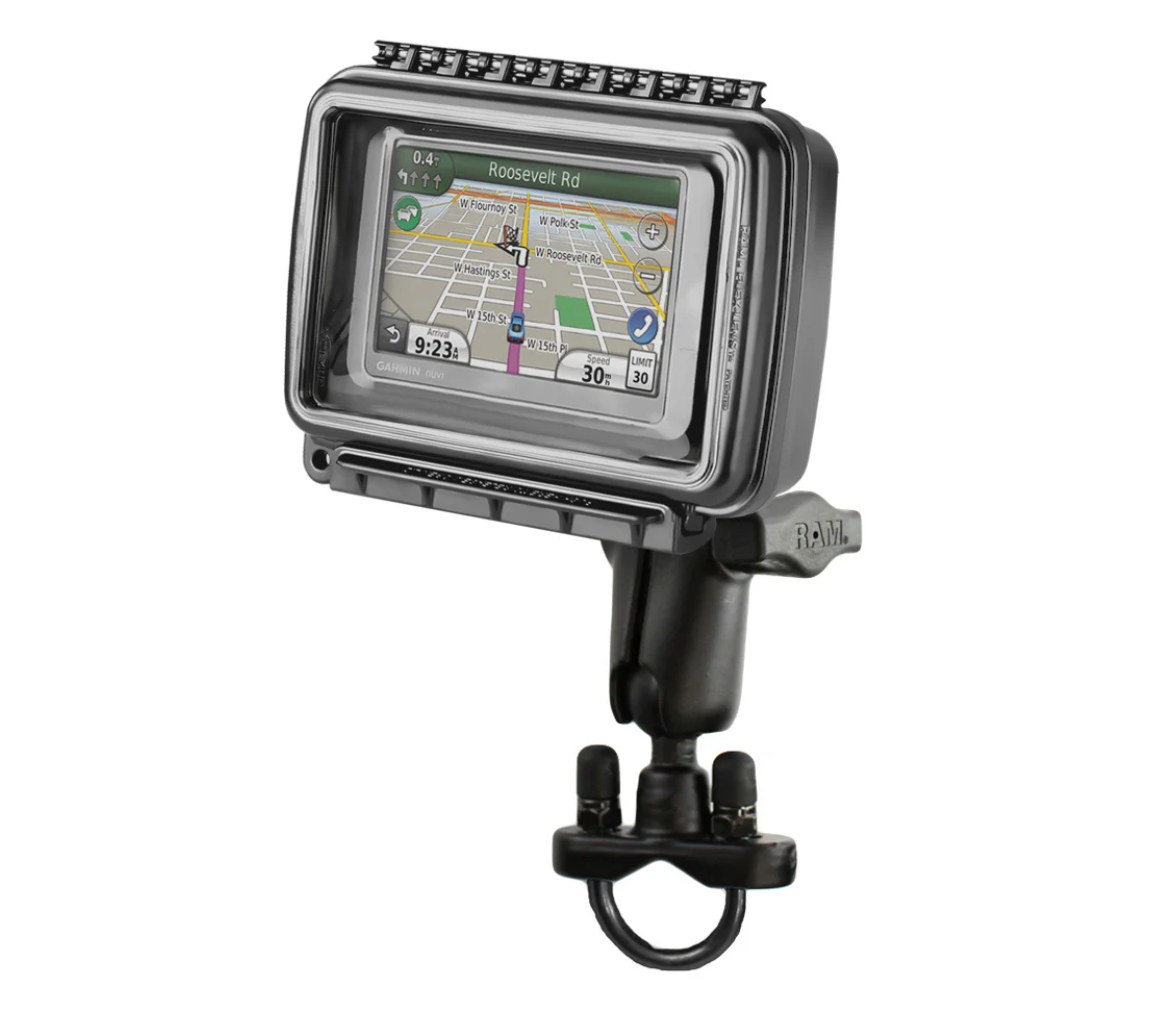 RAM Aqua Box con montaje de perno en U para manillar para dispositivos de ancho