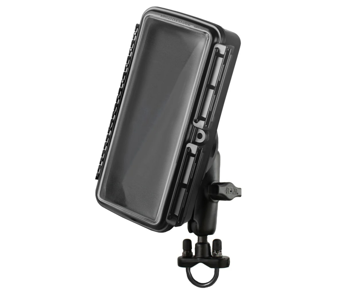 RAM Aqua Box con montaje de perno en U para manillar para dispositivos grandes