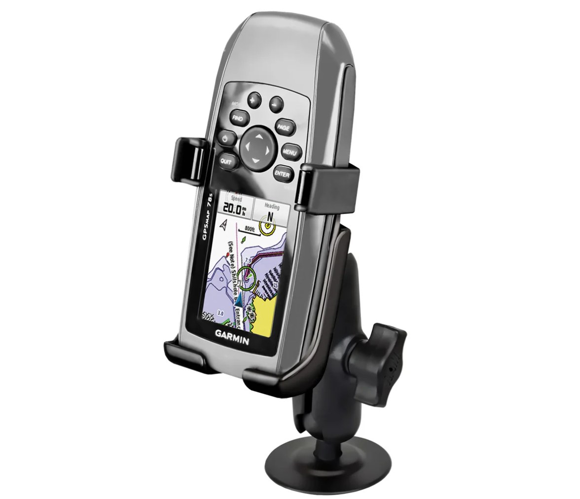 RAM EZ-Roll'r con montaje adhesivo Flex para Garmin GPSMAP + más