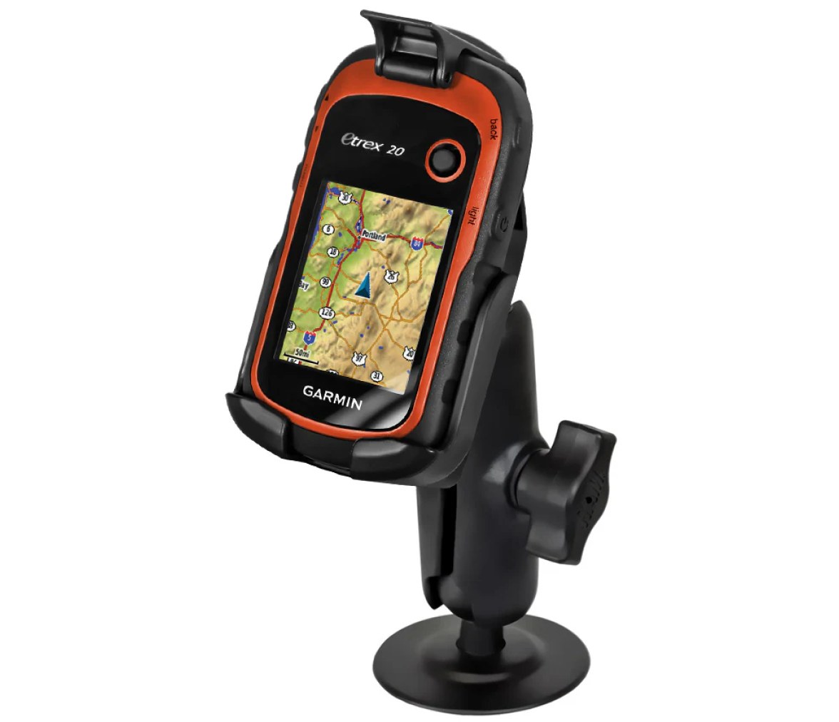 RAM EZ-Roll'r con montaje adhesivo Flex para Garmin eTrex 30 + Más