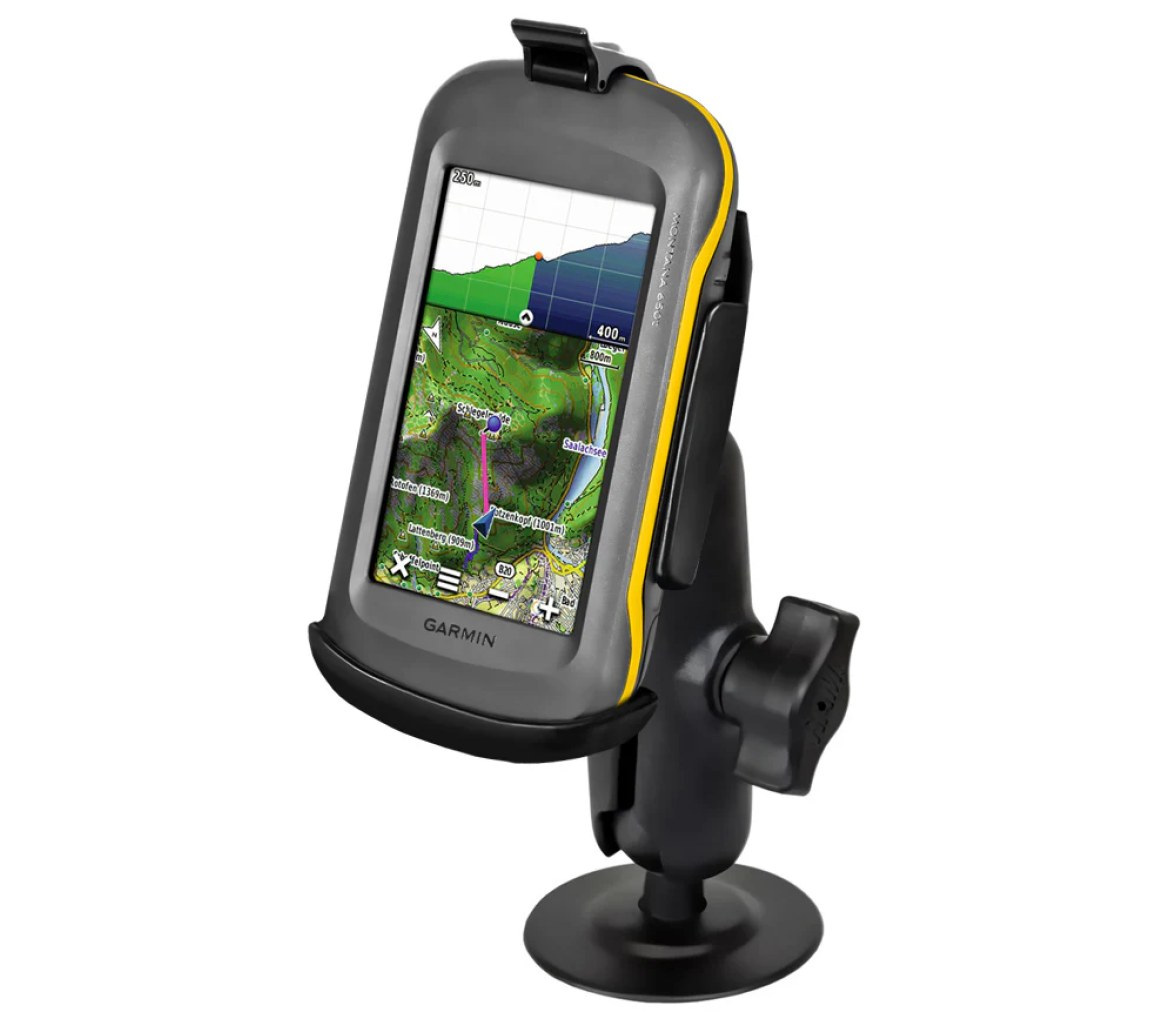 RAM EZ-Roll'r con montaje adhesivo Flex para Garmin Montana + más