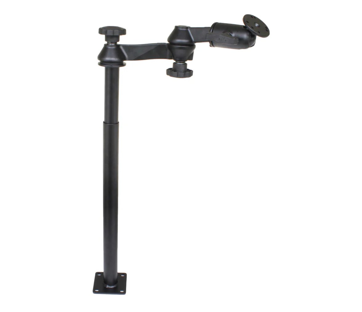 RAM Tele-Pole con 12" y 18" Poles, Brazos de Doble Balanceo y Placa Redonda