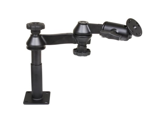 RAM Tele-Pole con 4" y 5" Poles, Brazos de Doble Oscilación y Placa Redonda RAM Tele-Pole con 4" y 5" Poles, Brazos de Doble Oscilación y Placa Redonda
