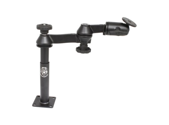 RAM Tele-Pole con 4" y 7" Poles, Brazos de Doble Oscilación y Placa Redonda
