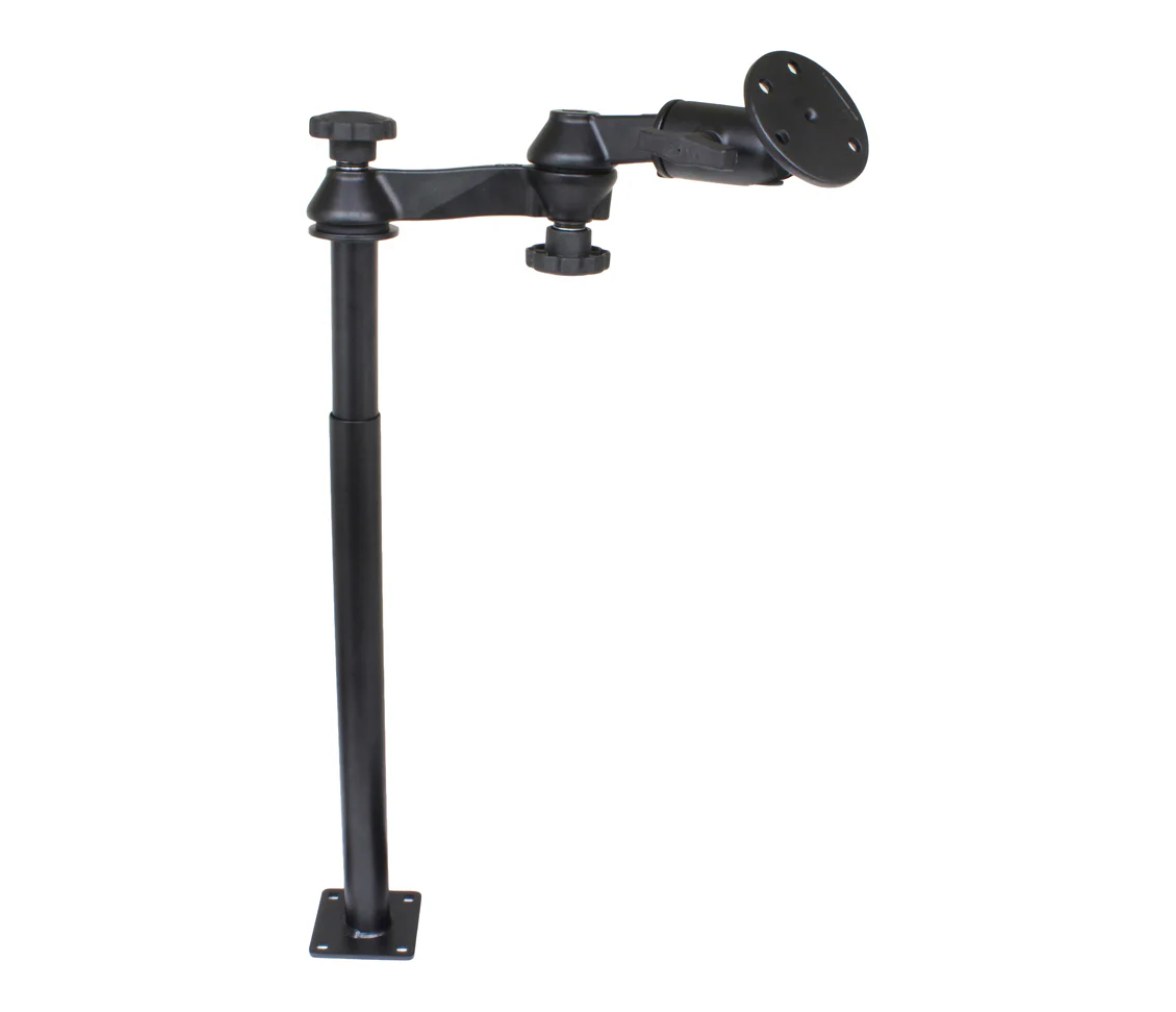 RAM Tele-Pole con varillas de 12" y 18", brazos oscilantes y placa redonda grand