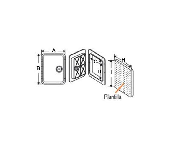 Registro de Acceso con Tapa Desmontable 316x366mm