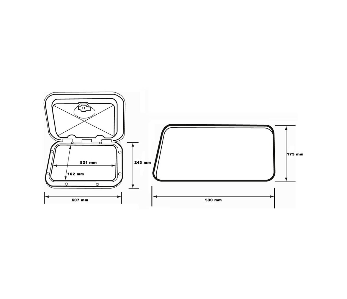 Registro Rectangular Top Line 243x607mm Nuova Rade