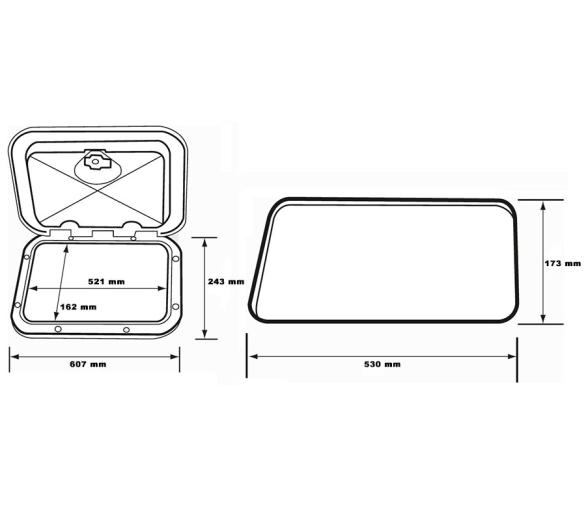 Registro Rectangular Top Line 243x607mm Nuova Rade