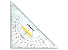 Regla Transportador Ángulos Triangular Bicolor 28cm