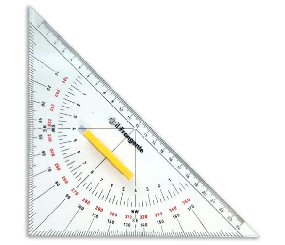 Regla Transportador Ángulos Triangular Bicolor 28cm