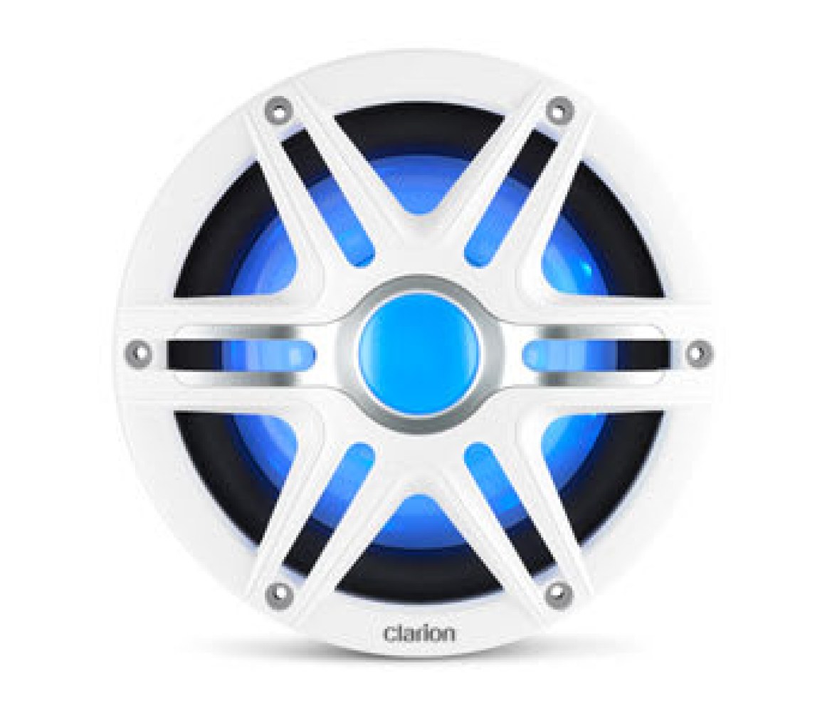 Rejilla de subwoofer premium náutico Clarion, 10" con LED de 4 ohmios