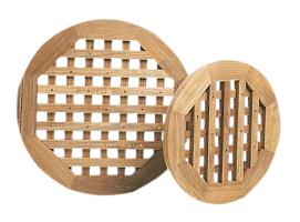 Rejilla para baño circular en teca