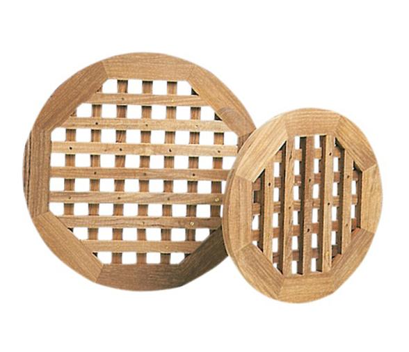 Rejilla para baño circular en teca