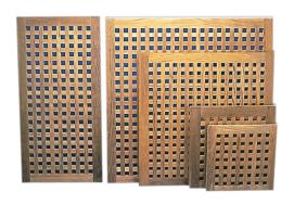 Rejilla para baño rectangular en teca