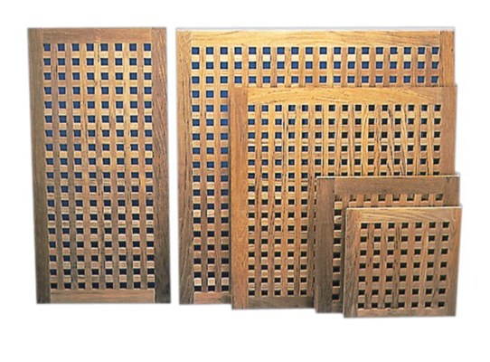 Rejilla para baño rectangular en teca