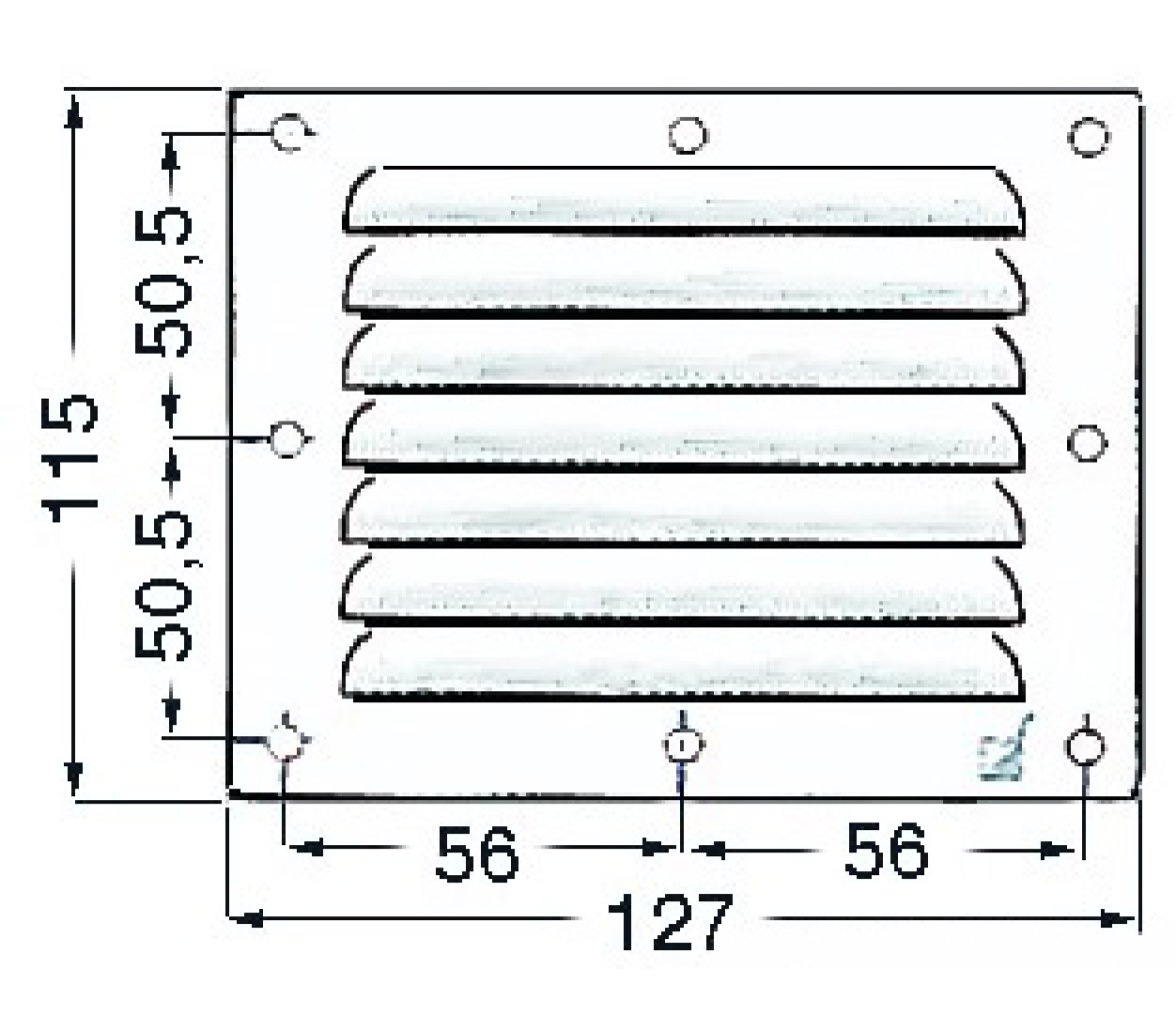 Rejilla de Ventilacion Inox 127 x 115 mm
