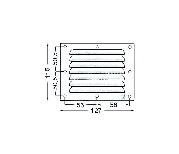 Rejilla de Ventilacion Inox 127 x 115 mm