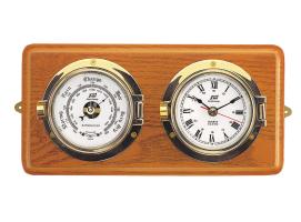 Reloj + Barometro Sobre Madera