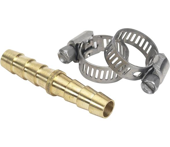 Reparador de manguera de 8mm de latón y Abrazaderas Inox