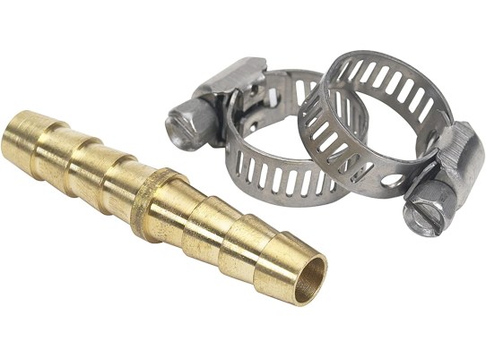 Reparador de manguera de 10mm de latón y Abrazaderas Inox
