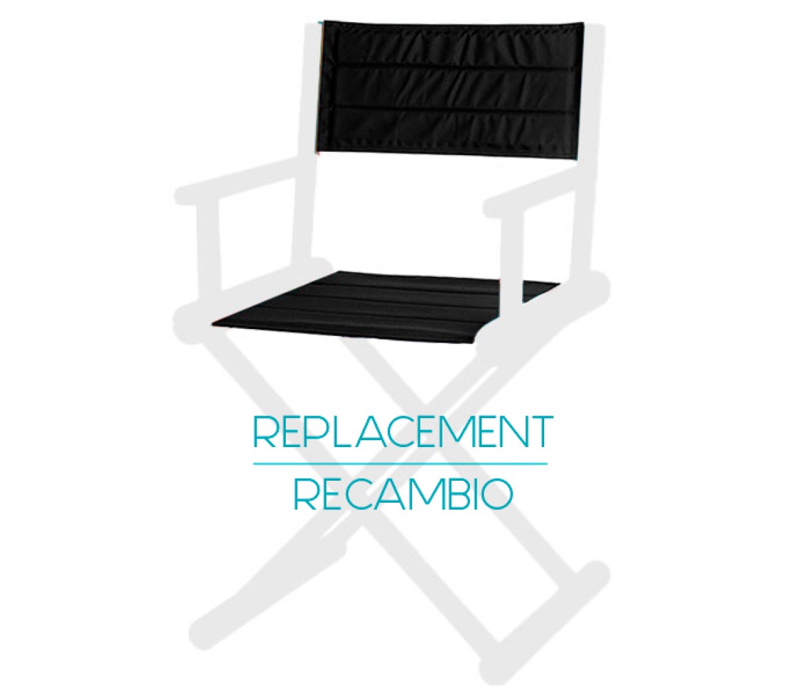 Repuesto Respaldo + Asiento Silla Director, Negra - Marine Business