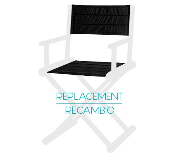 Repuesto Respaldo + Asiento Silla Director, Negra - Marine Business