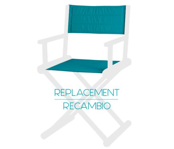 Repuesto Respaldo + Asiento Silla Director, Turquesa - Marine Business