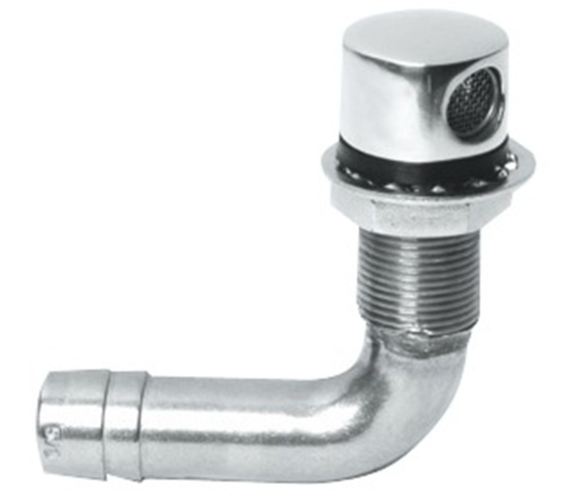 Respiradero Combustible acero inox angulo 90 grados 16 mm
