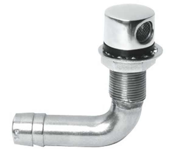 Respiradero Combustible acero inox angulo 90 grados 16 mm