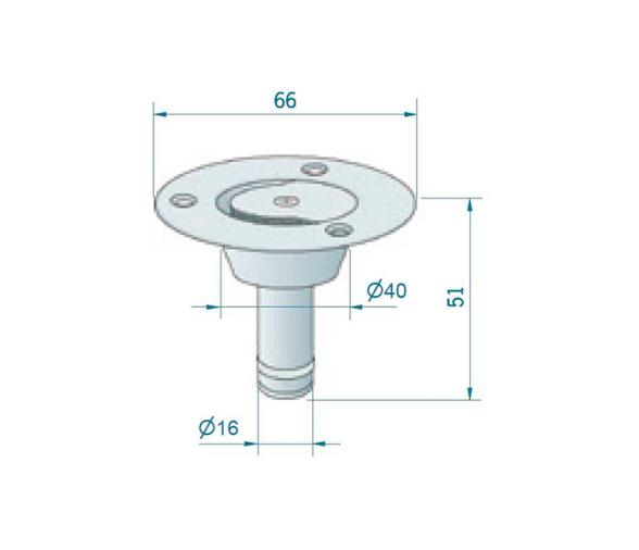 Roca Respiradero Combustible Inoxidable Recto
