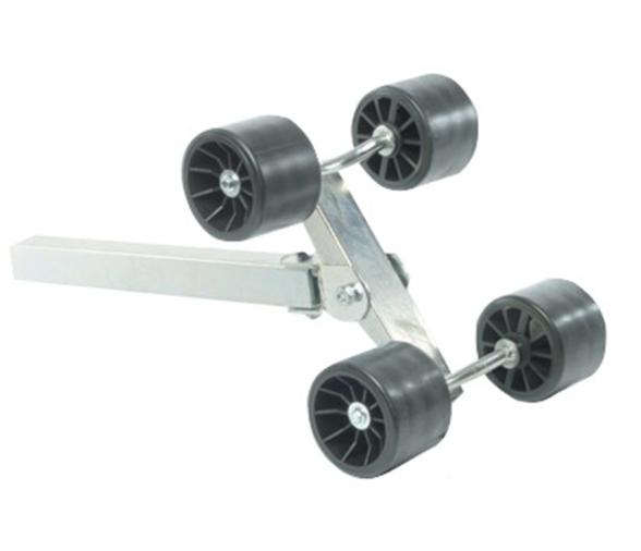 Rodillo 100 mm Oscilante remolque 4 ruedas inclinado