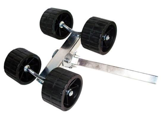 Swinging 120 mm trailer roller 4 wheels raised