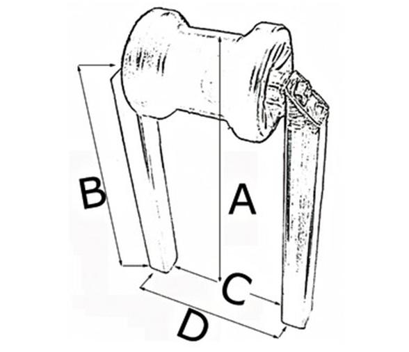 Rodillo central fijo doble tubo largo