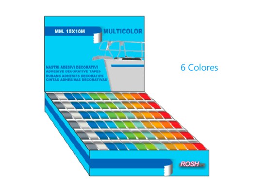 Rosh Cinta Adhesiva Linea Flotacion 6 Colores 15 mm