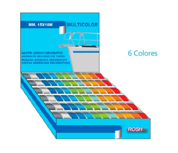 Rosh Cinta Adhesiva Linea Flotacion 6 Colores 15 mm
