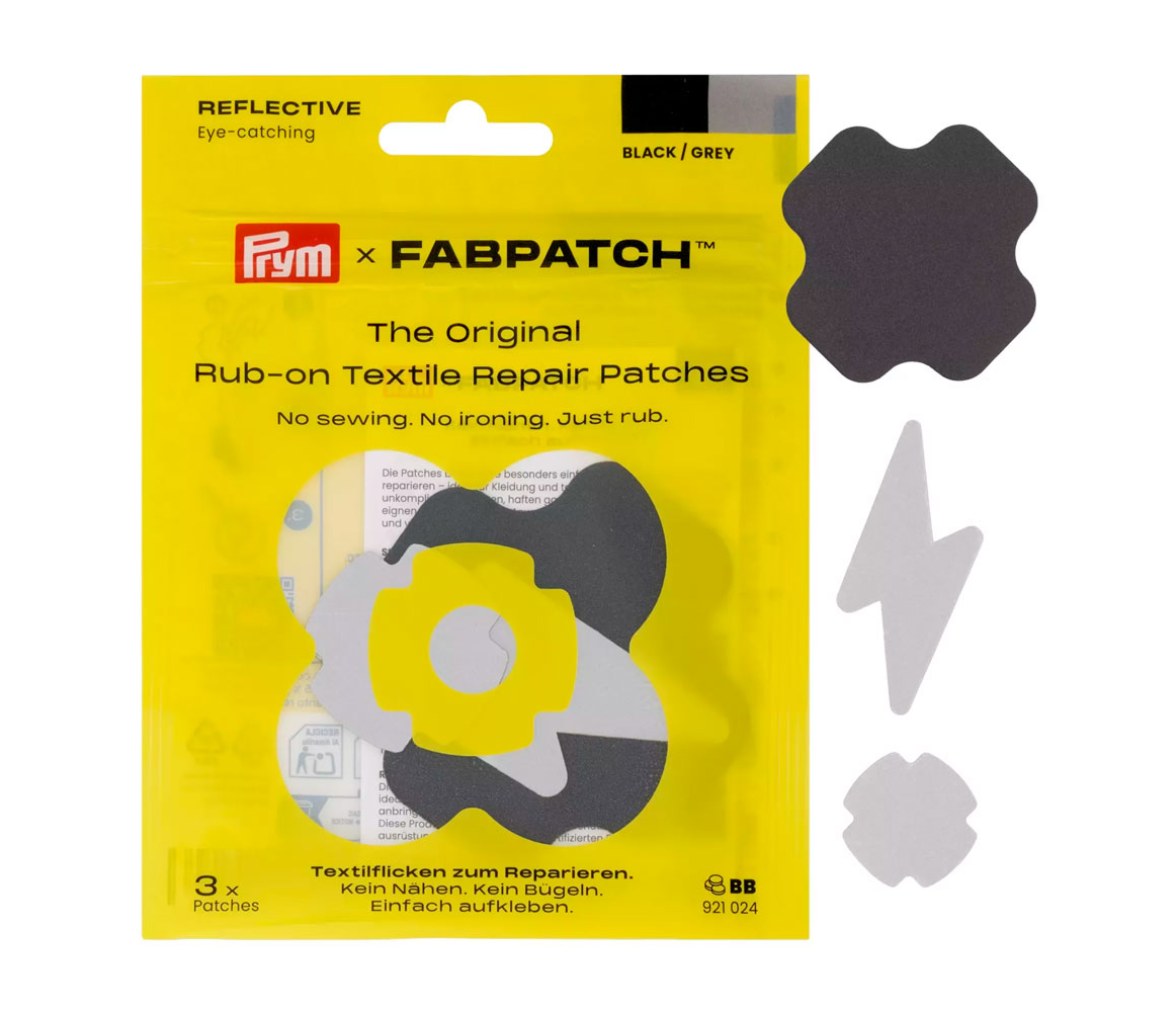 Rub-on Patch Reflective negro/gris