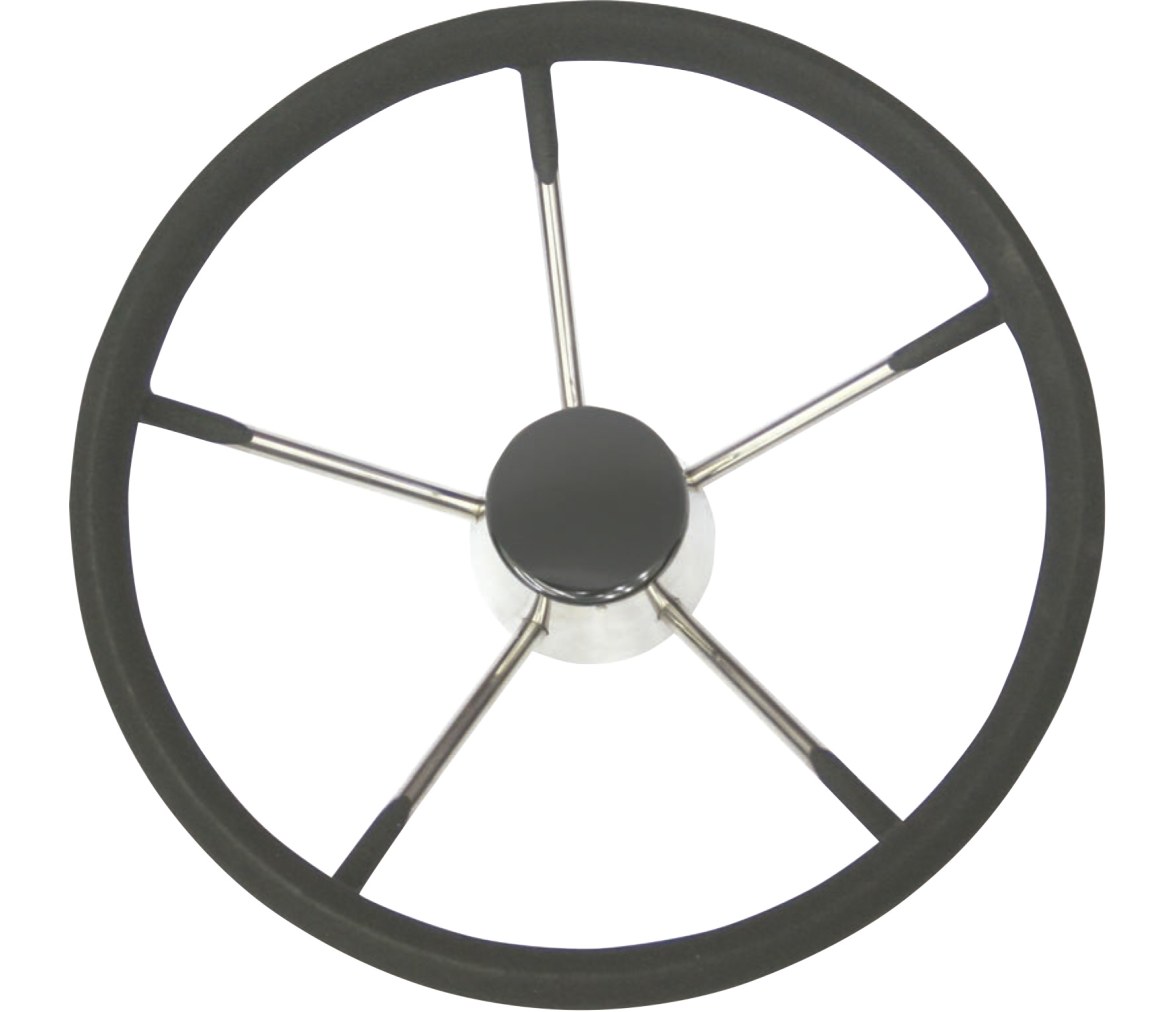 Rueda inox con espuma negra