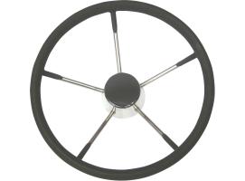 Rueda inox con espuma negra