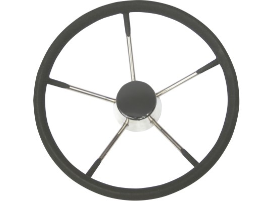 Rueda inox con espuma negra