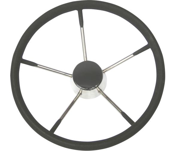 Rueda inox con espuma negra