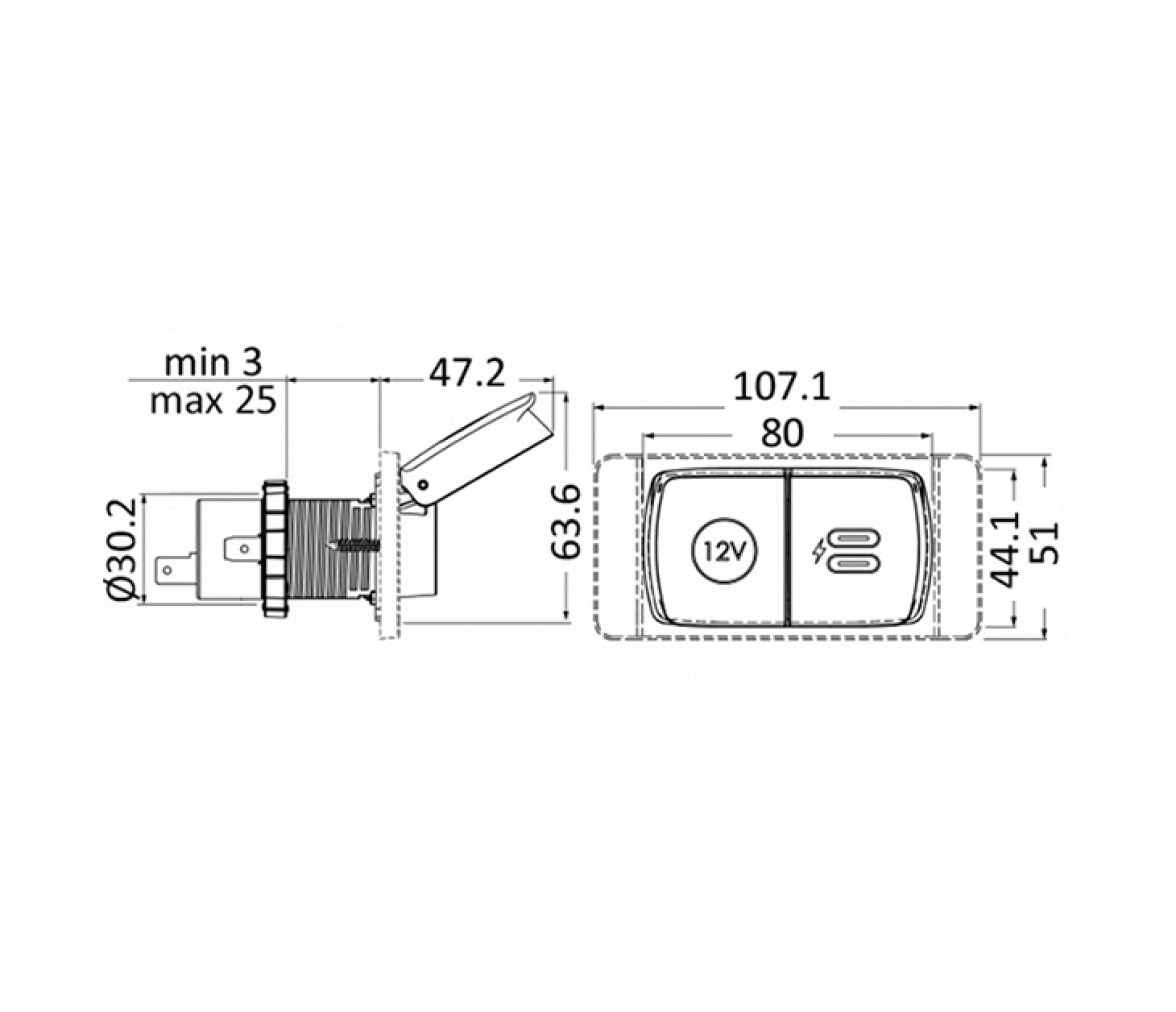 Scanstrut Flip Pro Duo USB-A+USB-C y toma de corriente de 12 V