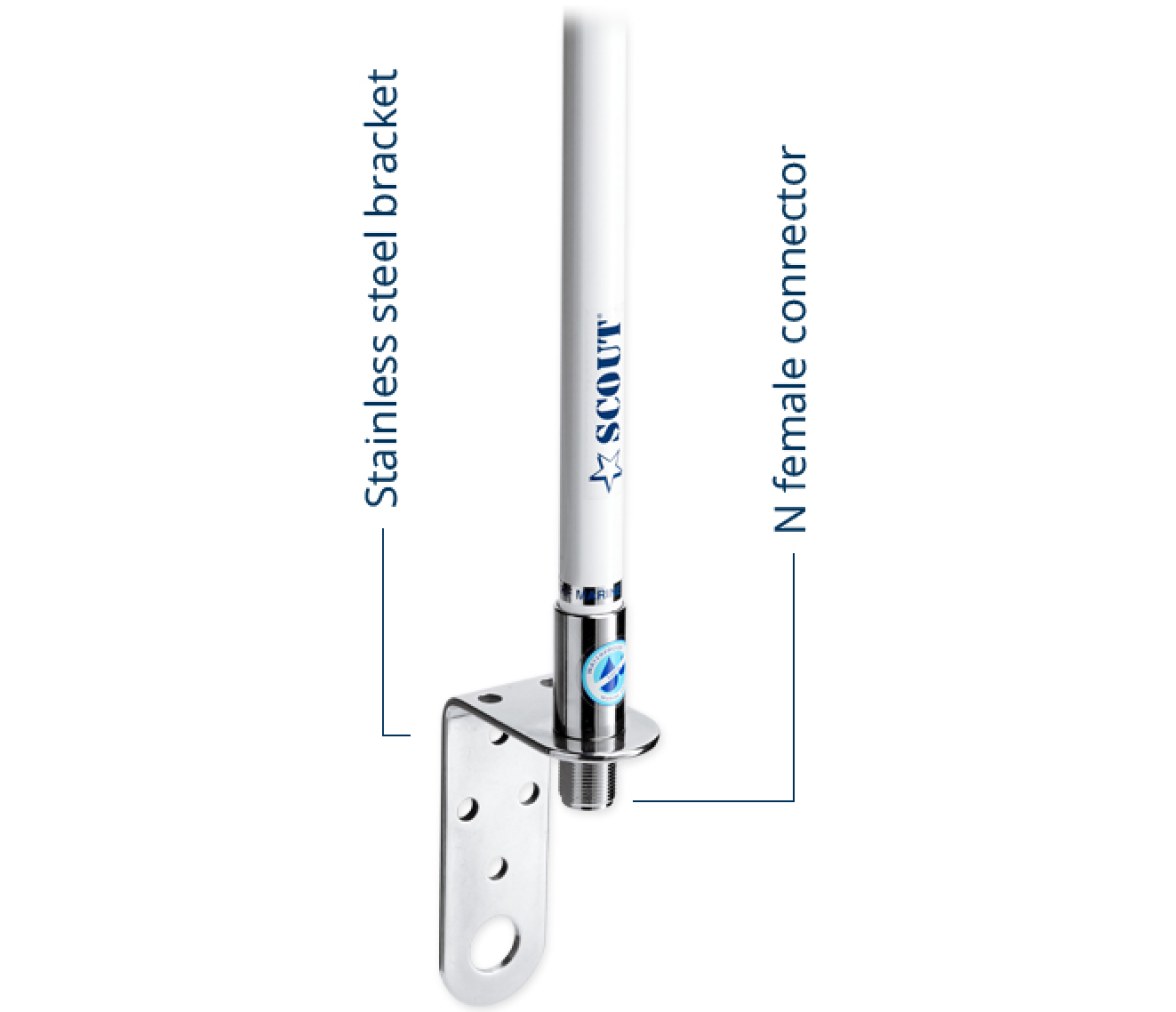 Scout Antena VHF 1,0 m KM-4 -Windex Ready